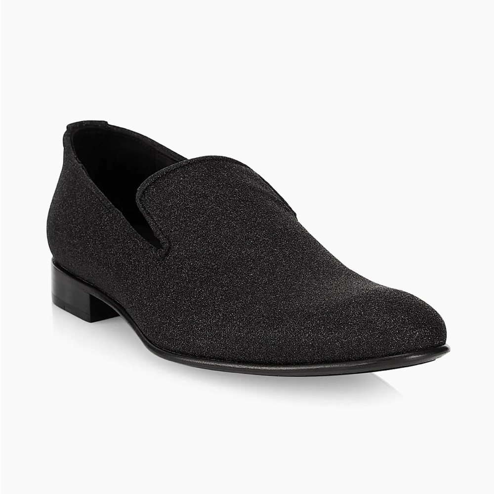 Saks Fifth Avenue “Sparkle” Black Loafers and Tuxedo Sleek Slip-Ons